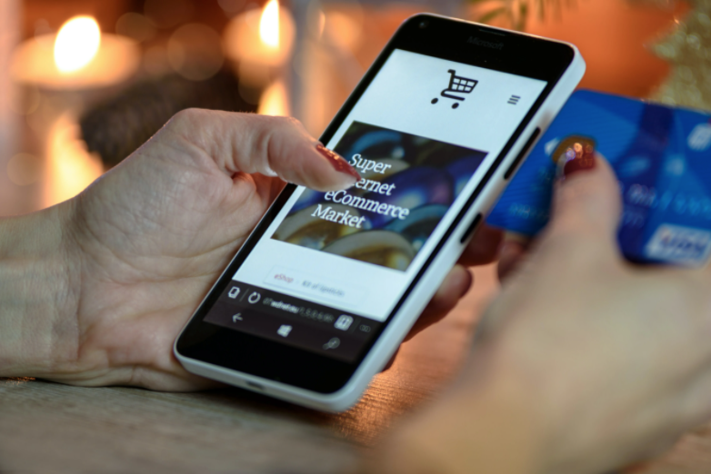 ecommerce site on mobile phone