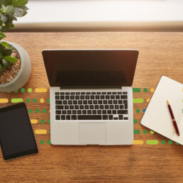 laptop setup on desk