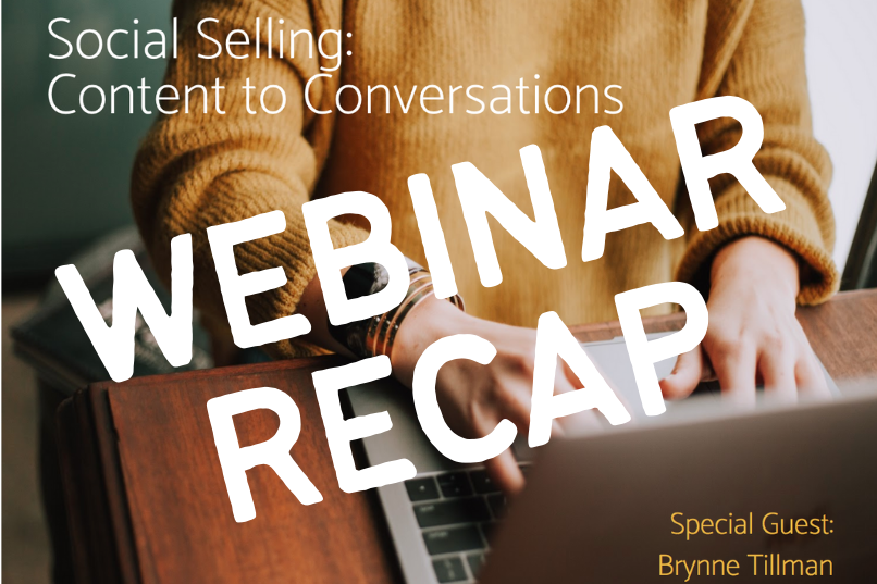 Brynne Tillman webinar RECAP social selling