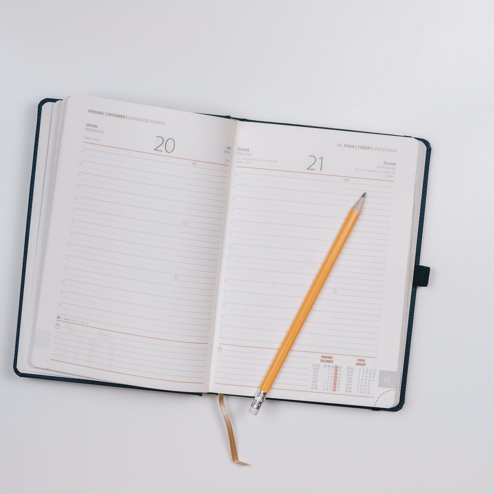 Diary and pencil