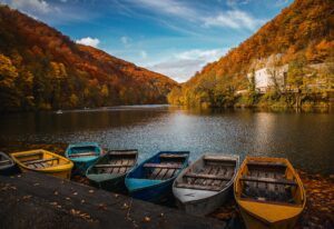 boats on a lake