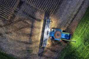 tractor working at night