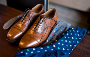 shoes and socks on table