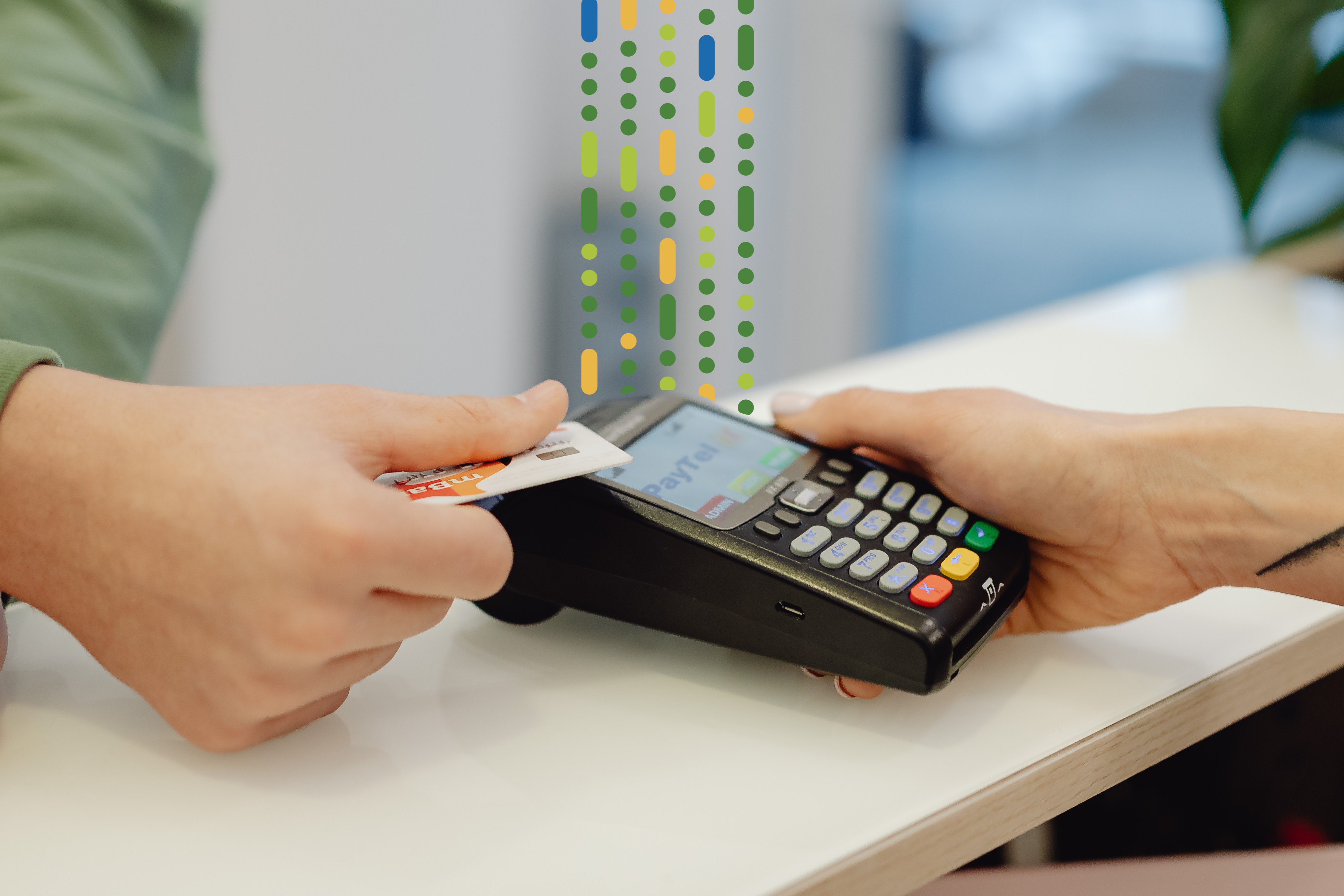 Credit card tapping a reader