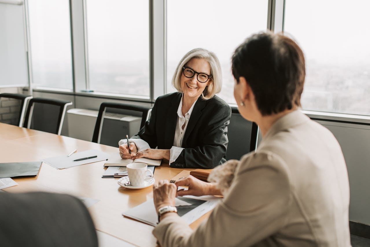 two women in a business meeting