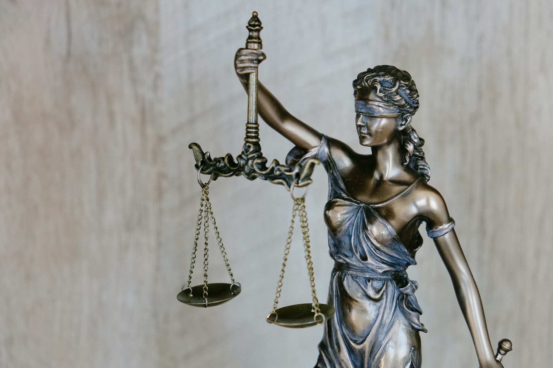 Justice is blind statue