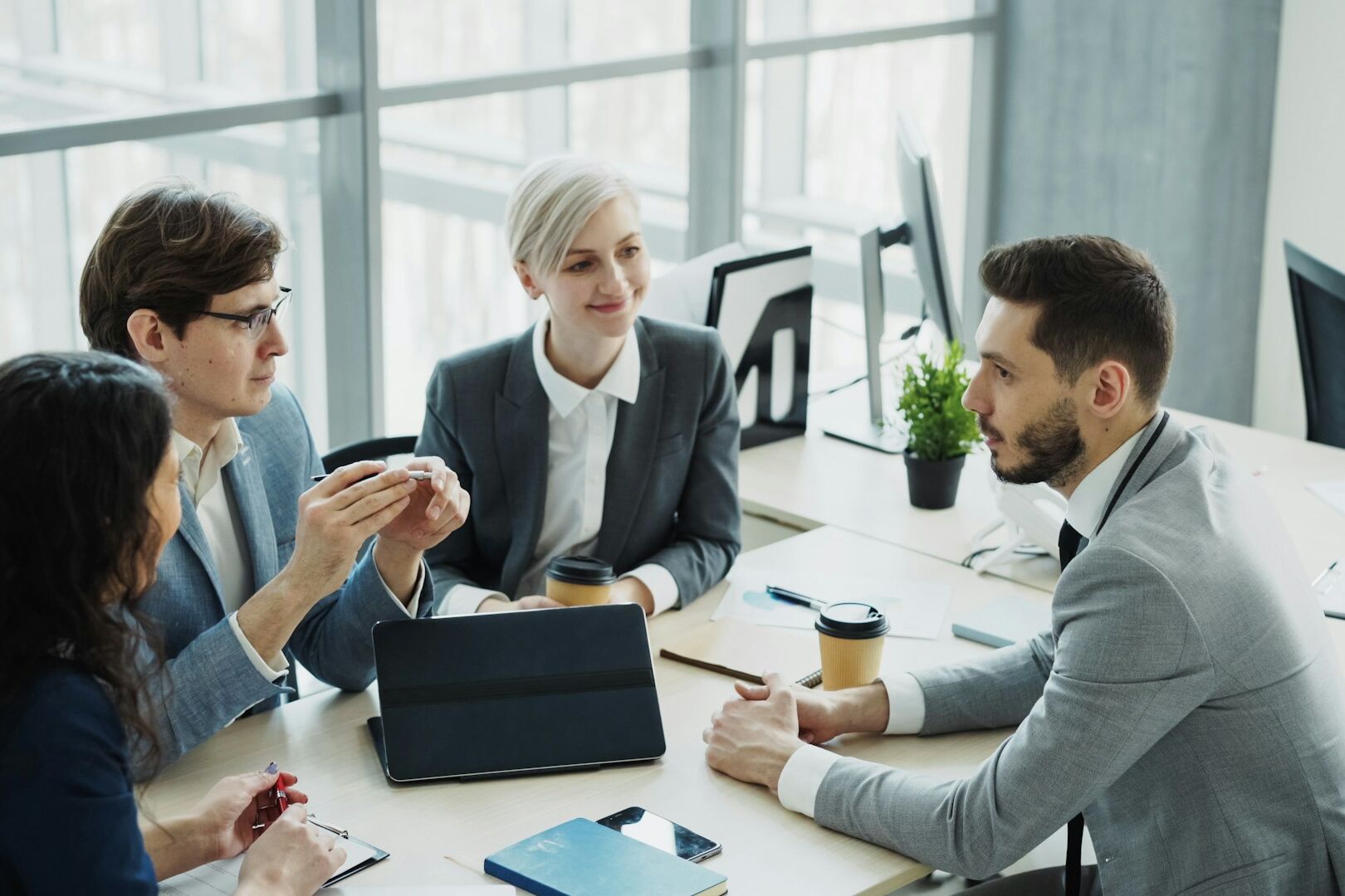 business meeting at a conference table