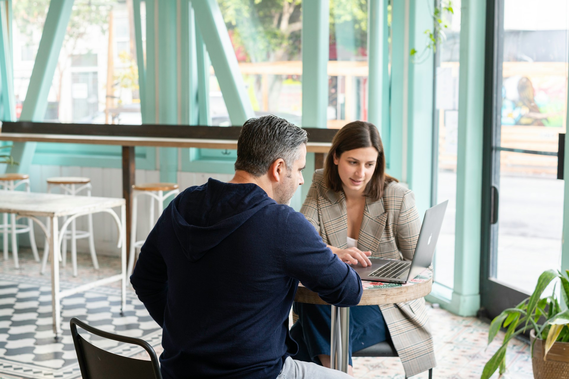 banker talking to business owner