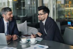 banker talking to a business owner